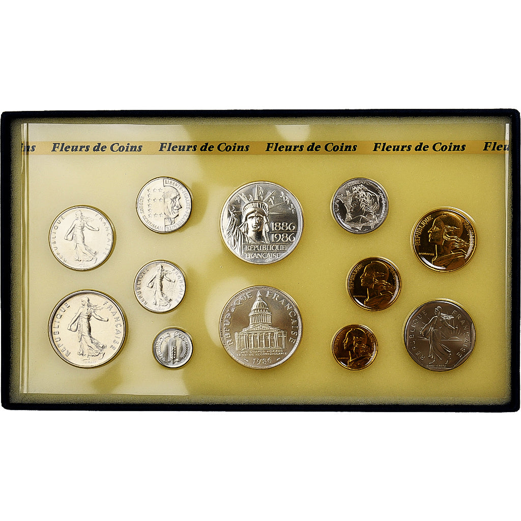 France, Coffret 1 c. à 100 frs., 1986, MDP, série FDC, FDC