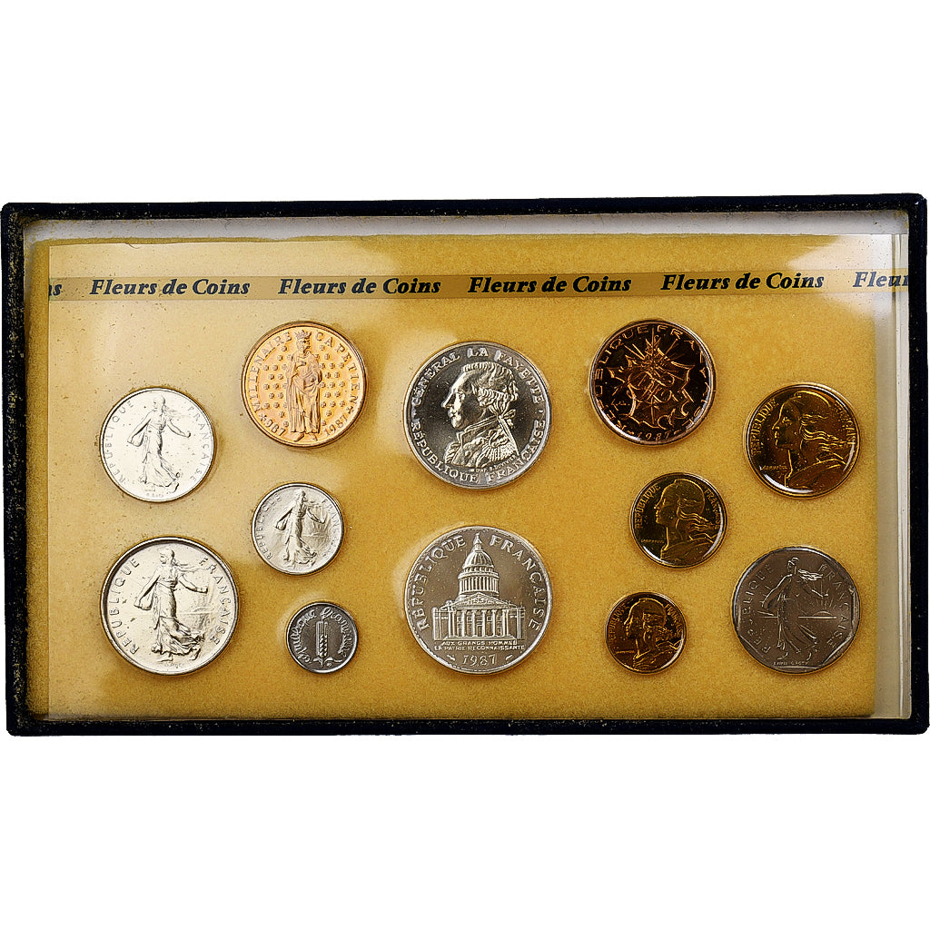 France, Coffret 1 c. à 100 frs., 1987, MDP, série FDC, MS(65-70)