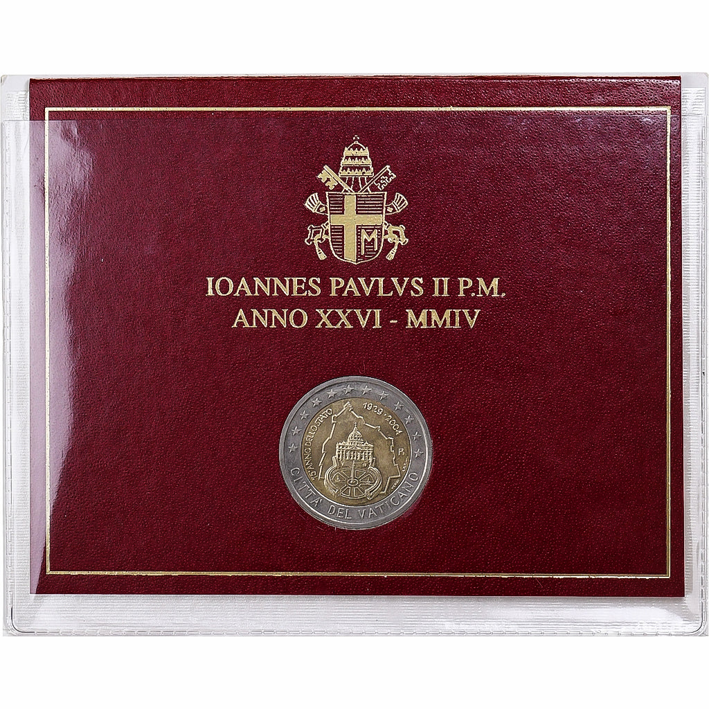 Vatican, John Paul II, 2 Euro, Foundation of the Vatican, 75th Anniversary