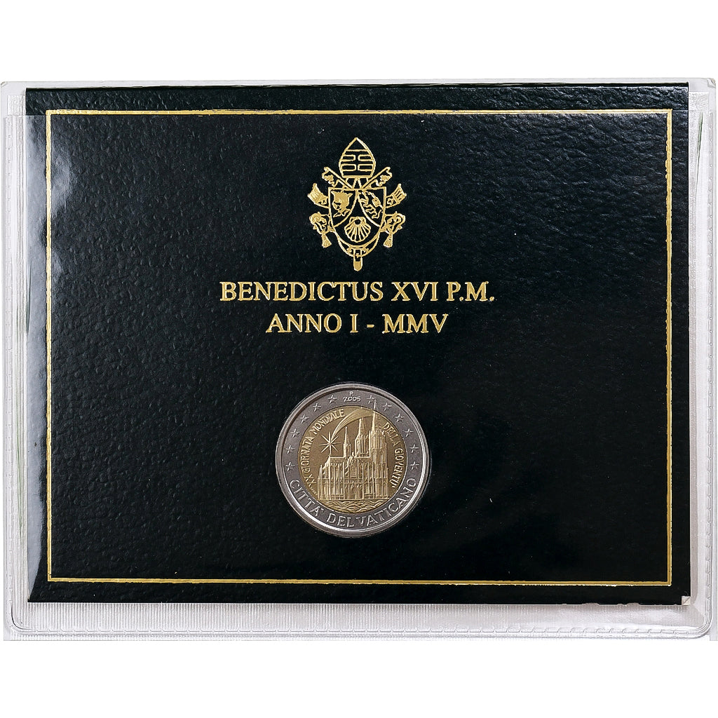 Vatican, Benedict XVI, 2 Euro, 20th World Youth Day, 2005, Rome, Bimetallic
