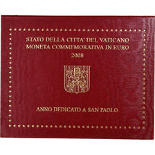 Vatican, Benoît XVI, 2 Euro, L'année de saint Paul, 2008, Rome, Bimétallique
