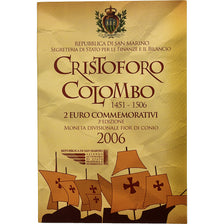 San Marino, 2 Euro, Christopher Colombus, 2006, Rome, Bimetallic, MS(65-70)