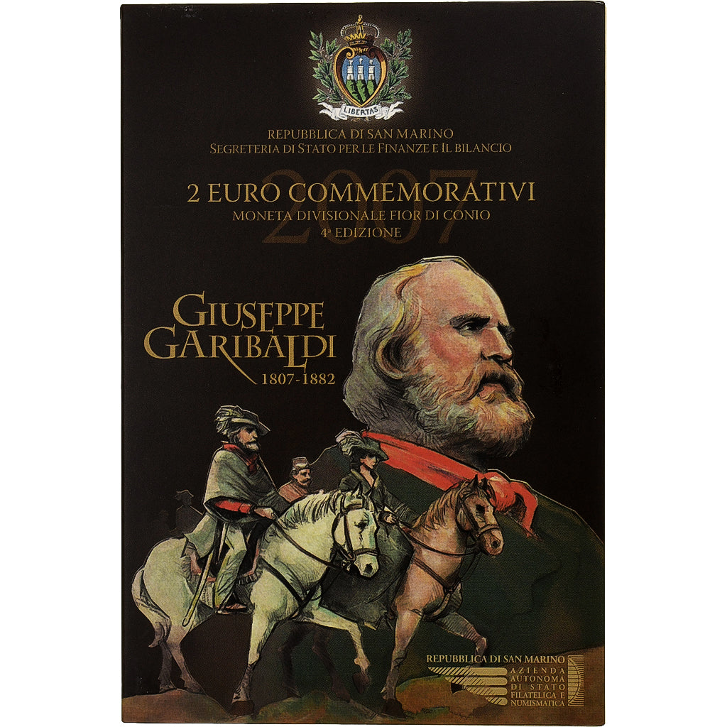 Saint Marin, 2 Euro, Giuseppe Garibaldi, 2007, Rome, Bimétallique, FDC