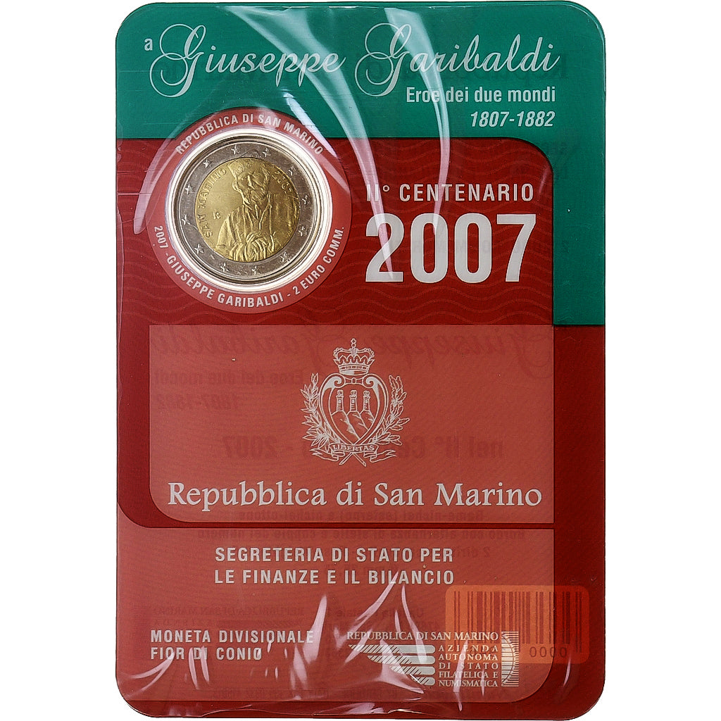 Saint Marin, 2 Euro, Giuseppe Garibaldi, 2007, Rome, Bimétallique, FDC