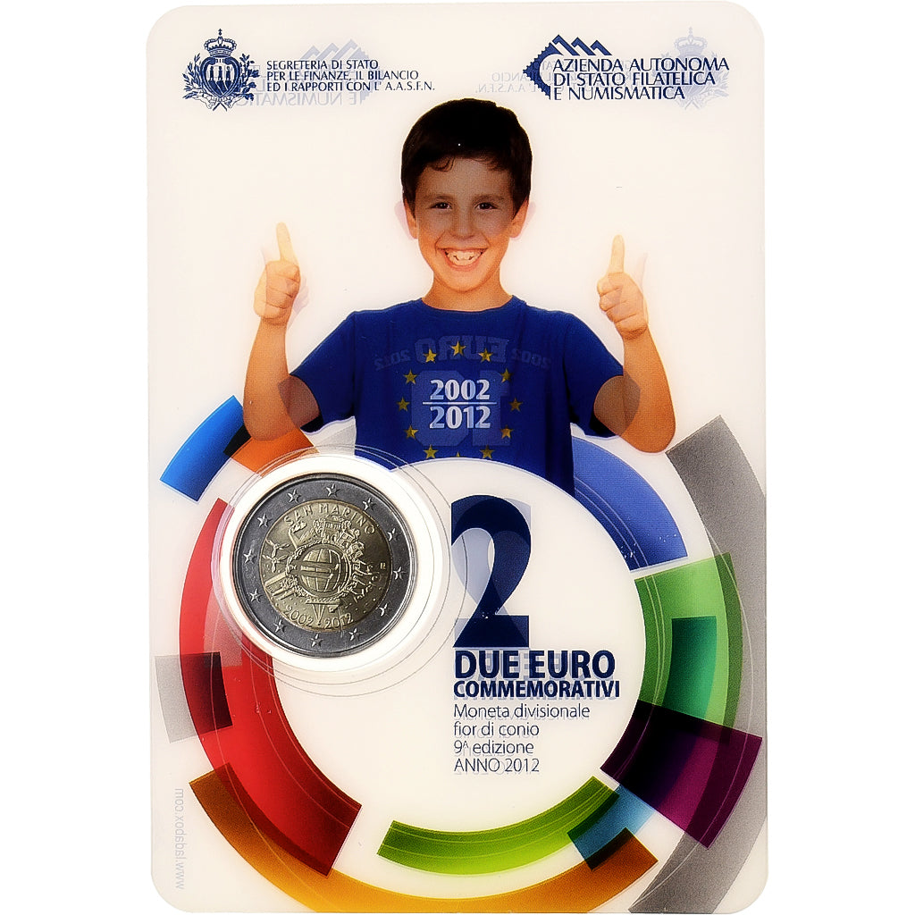 Saint Marin, 2 Euro, 10 ans de l'Introduction de l'Euro, 2012, Rome, FDC