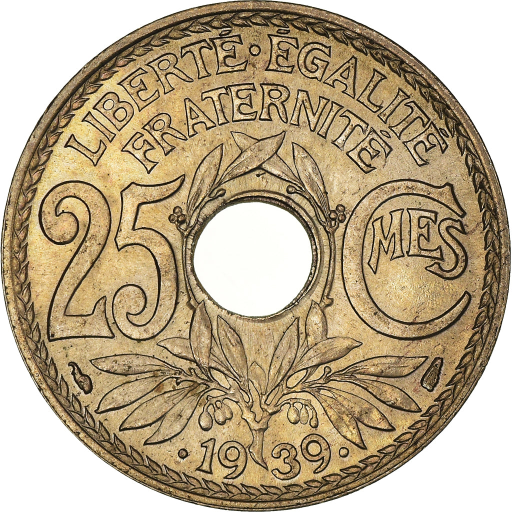 Coin, France, Lindauer, 25 Centimes, 1939, Paris, MS(63), Maillechort, KM:867b