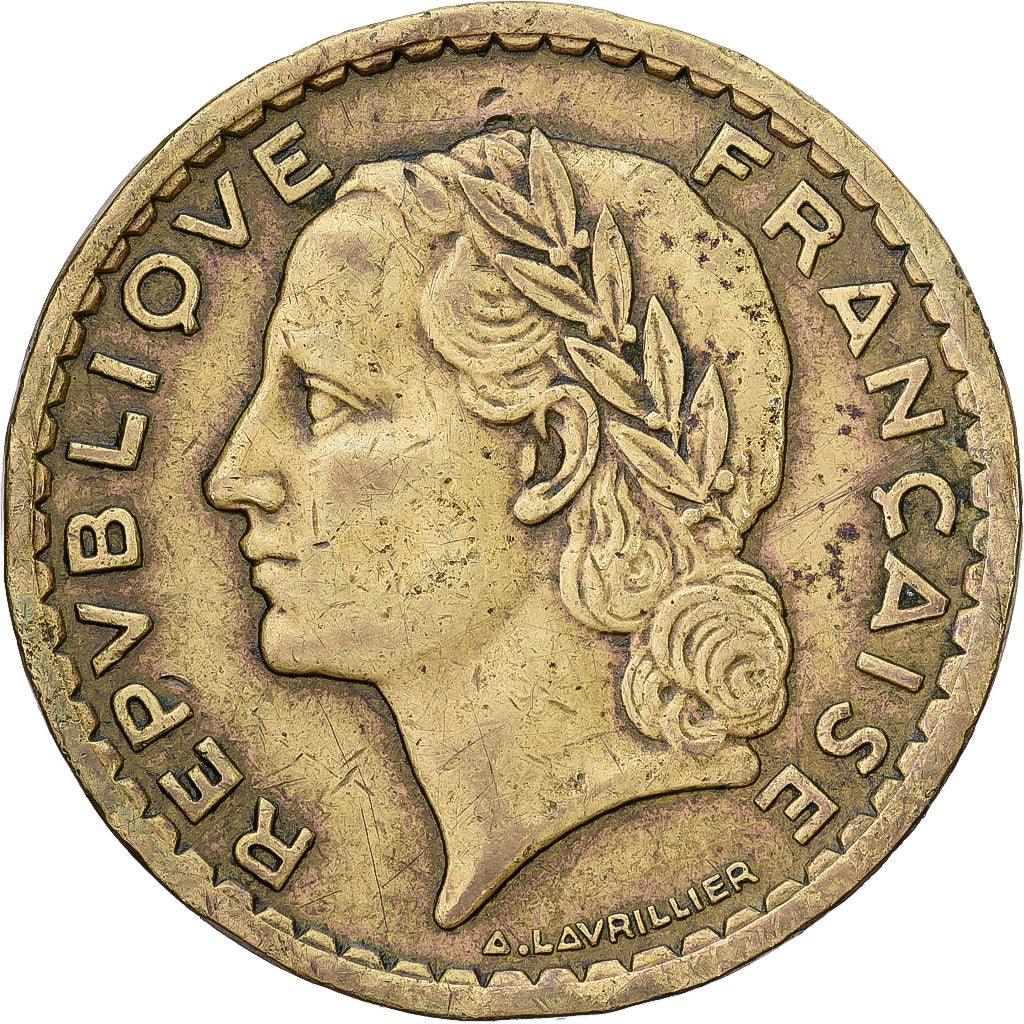Moneta, Francia, Lavrillier, 5 Francs, 1947, BB, Alluminio-bronzo, KM:888a.2