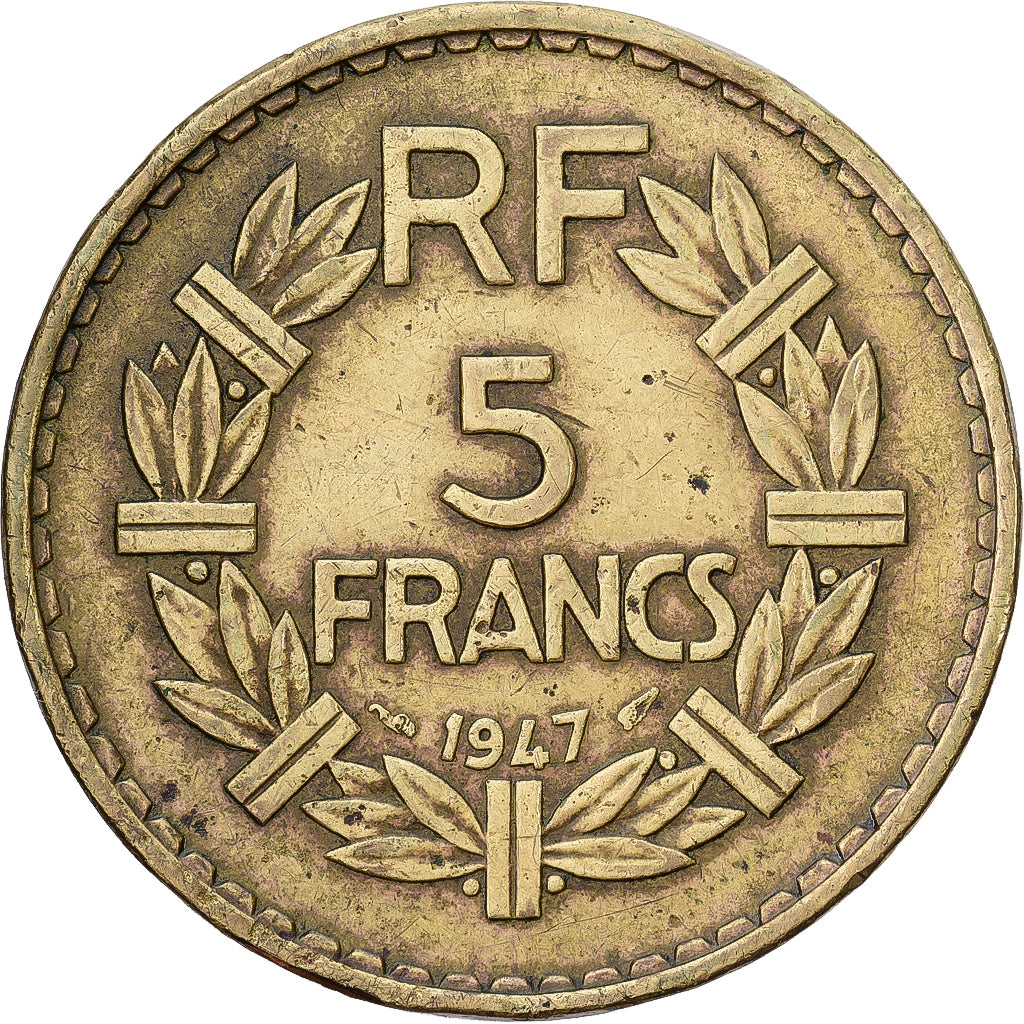 Moneta, Francia, Lavrillier, 5 Francs, 1947, BB, Alluminio-bronzo, KM:888a.2