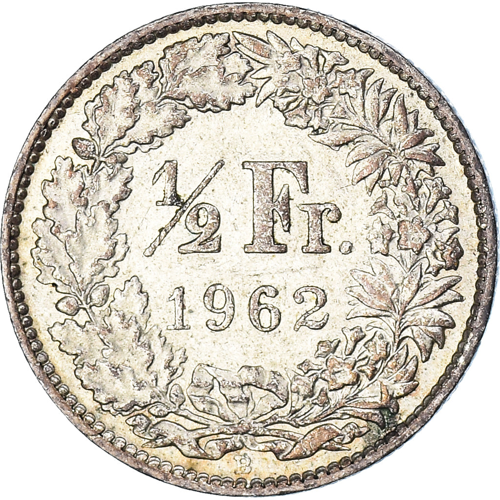 Coin, Switzerland, 1/2 Franc, 1962, Bern, EF(40-45), Silver, KM:23