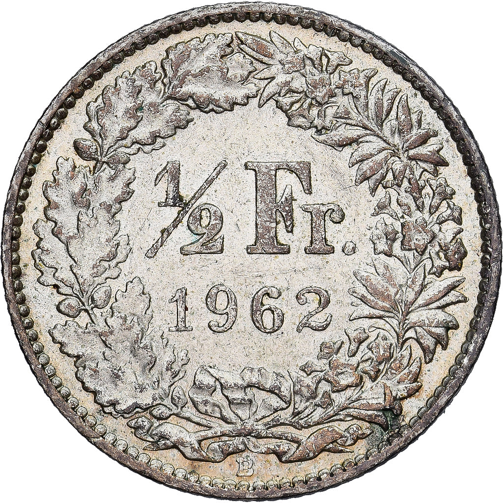 Coin, Switzerland, 1/2 Franc, 1962, Bern, EF(40-45), Silver, KM:23