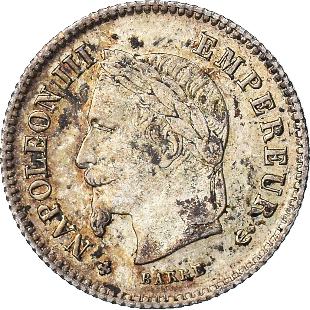 Münze, Frankreich, Napoleon III, 20 Centimes, 1867, Strasbourg, SS, Silber