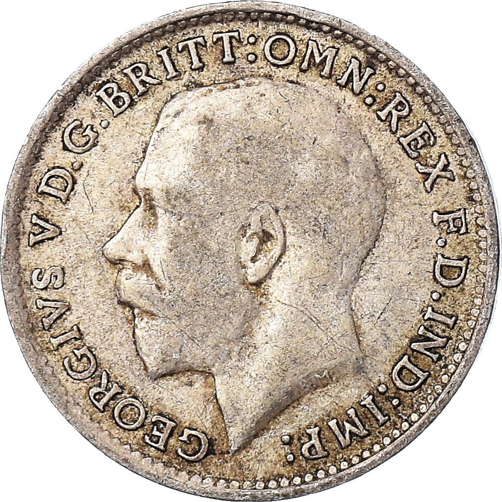 Monnaie, Grande-Bretagne, George V, 3 Pence, 1916, British Royal Mint, TTB