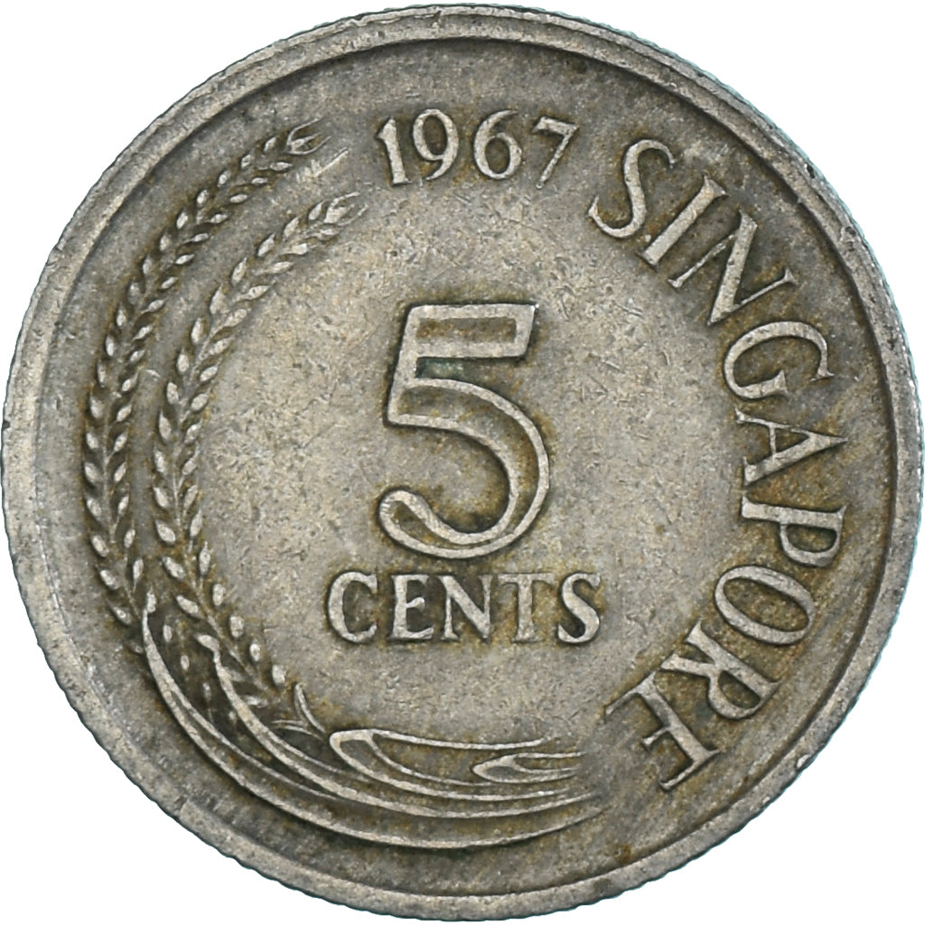 Monnaie, Singapour, 5 Cents, 1967