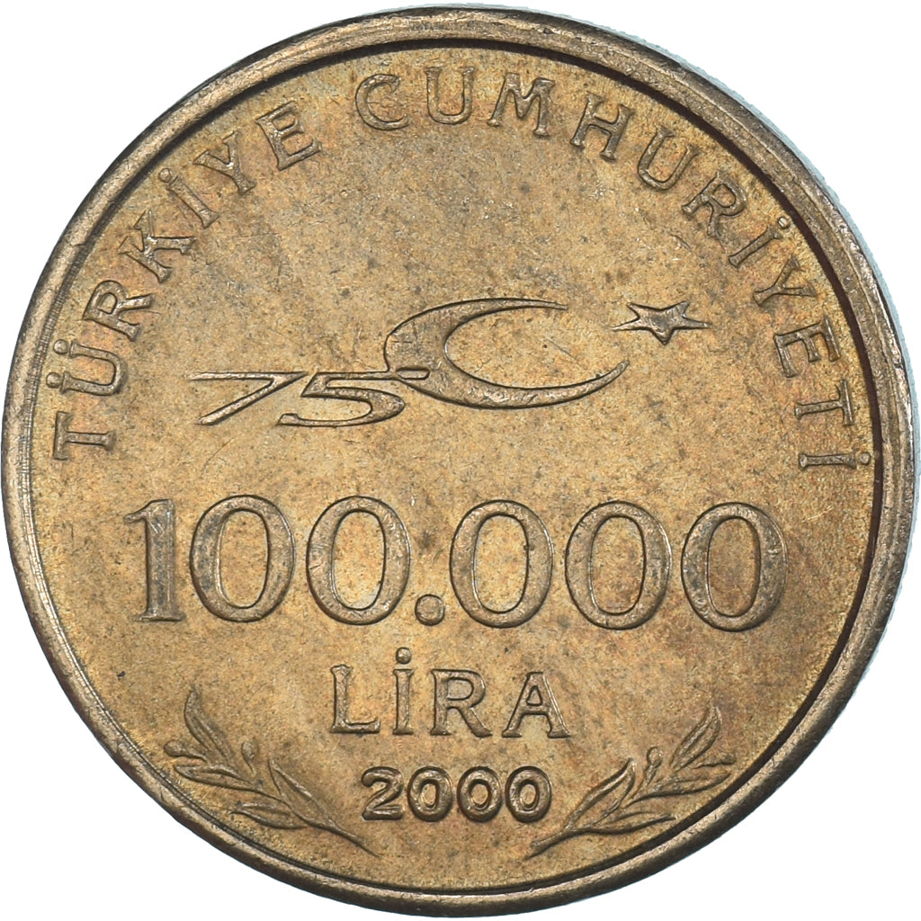 Coin, Turkey, 100000 Lira, 100 Bin Lira, 2000