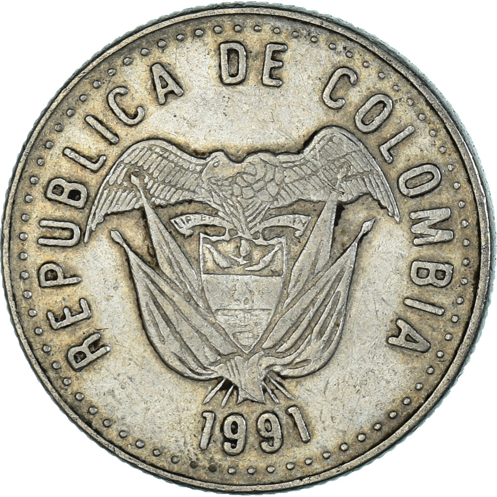 Moneta, Colombia, 50 Pesos, 1991