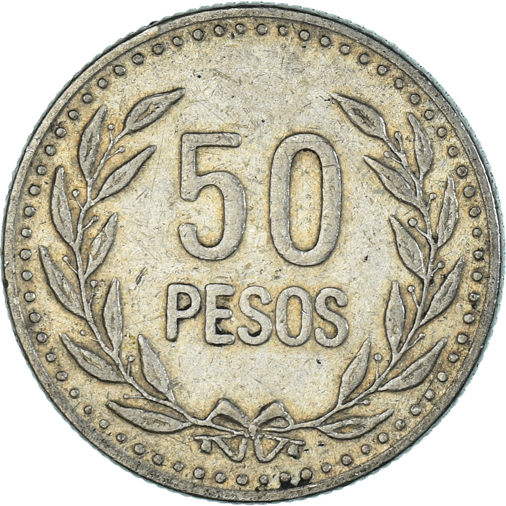 Moneta, Colombia, 50 Pesos, 1991