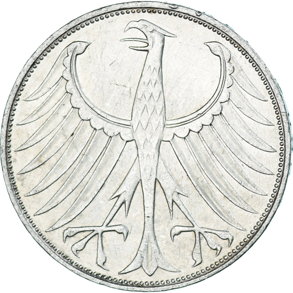 Moneta, Niemcy - RFN, 5 Mark, 1973, Hamburg, Germany, AU(55-58), Srebro, KM:136