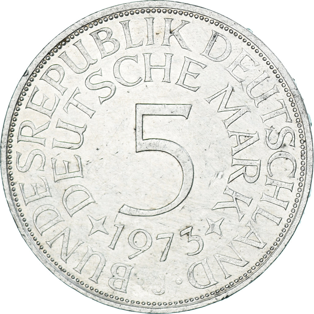 Moneta, Niemcy - RFN, 5 Mark, 1973, Hamburg, Germany, AU(55-58), Srebro, KM:136