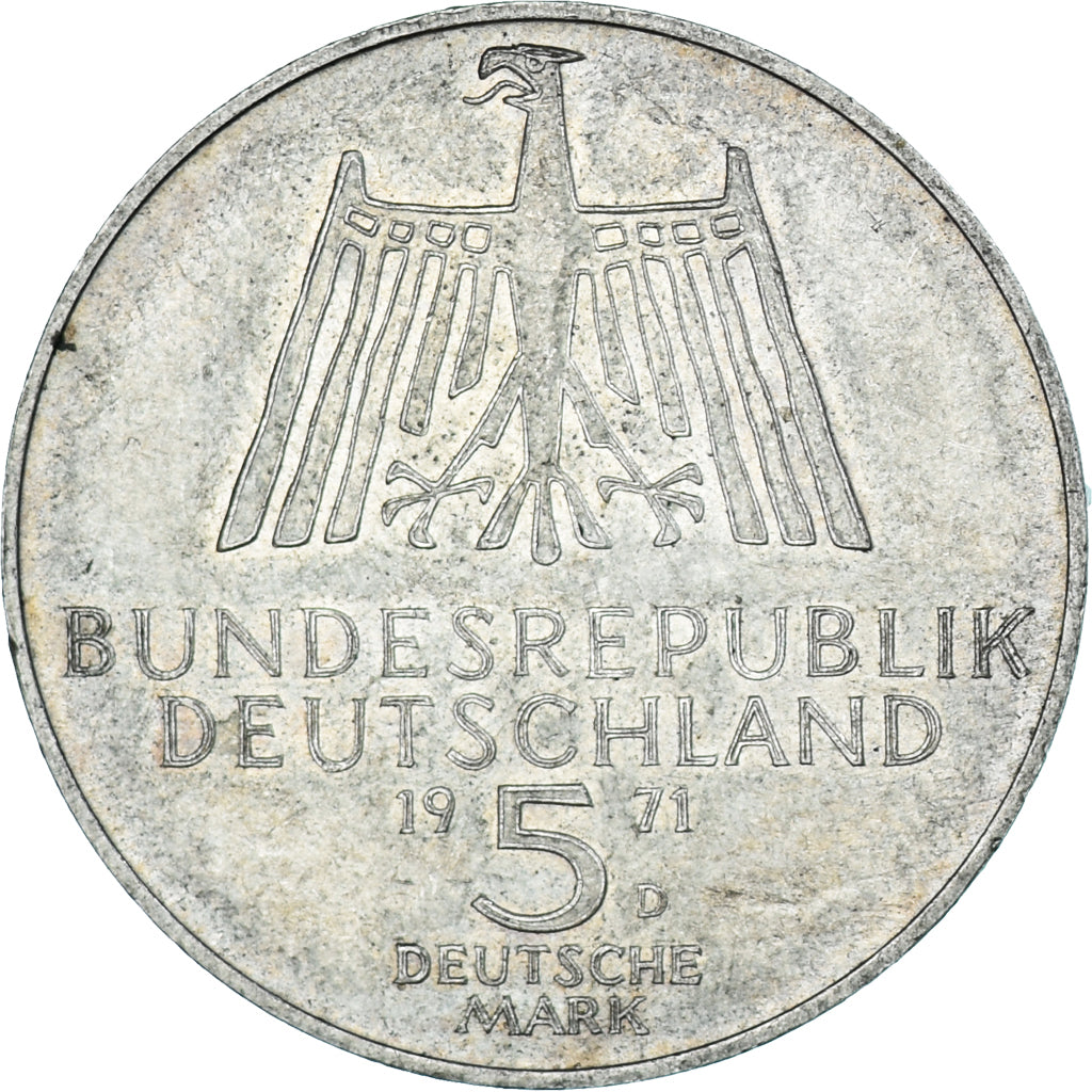 Munten, Federale Duitse Republiek, 5 Mark, 1971, Munich, Germany, PR, Zilver