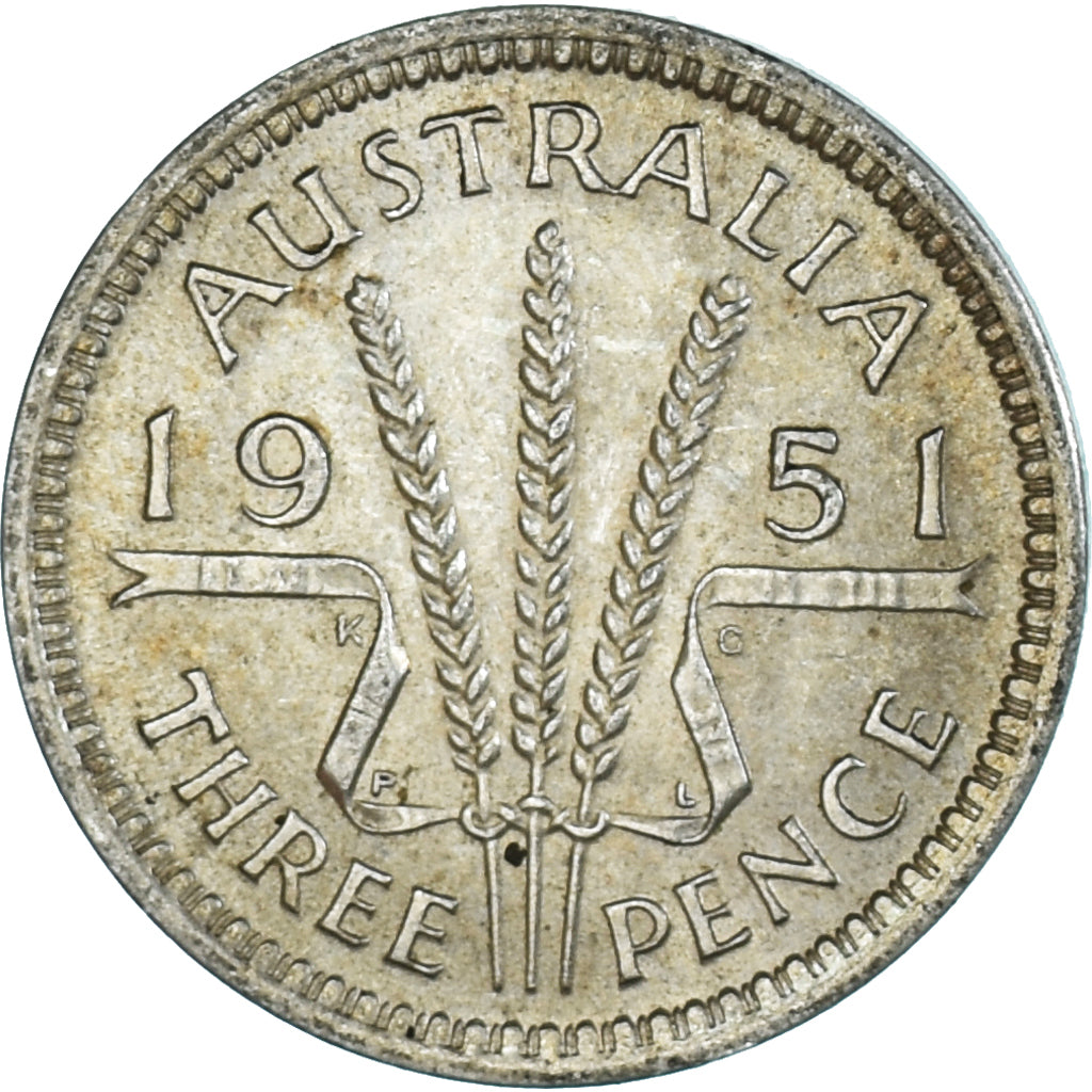 Monnaie, Australie, Threepence, 1951