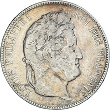 Monnaie, France, Louis-Philippe, 5 Francs, 1833, Perpignan, B+, Argent