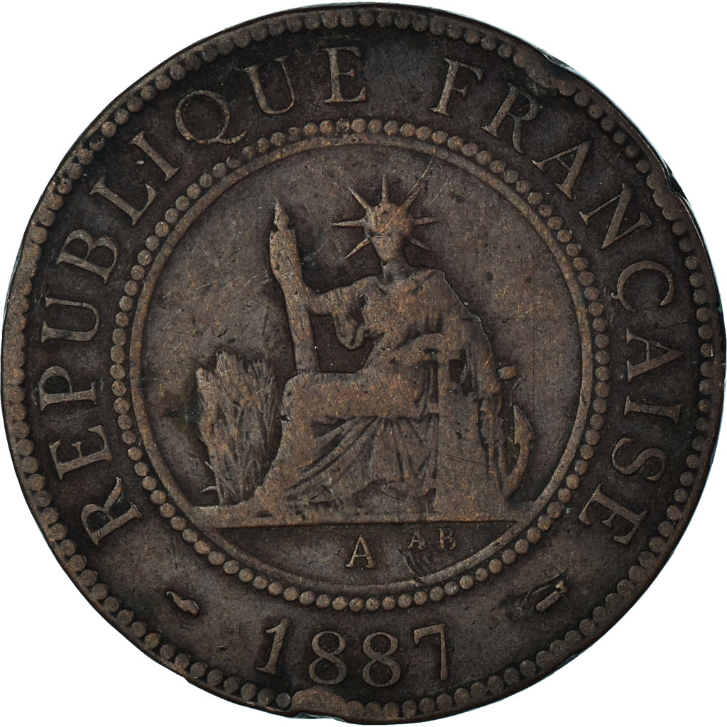 Monnaie, Indochine Française, Cent, 1887