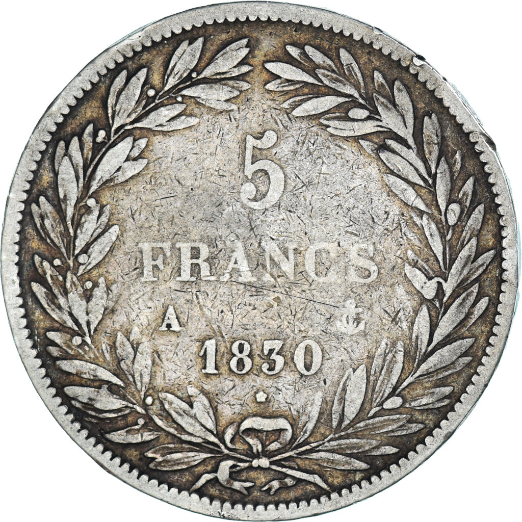 Munten, Frankrijk, Louis-Philippe, 5 Francs, 1830, Paris, FR+, Zilver, KM:736.1