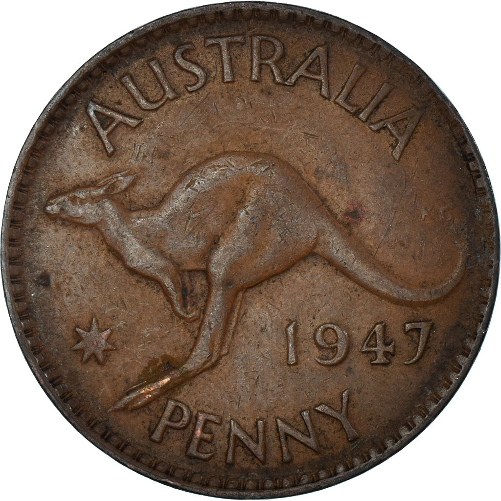 Coin, Australia, Penny, 1947
