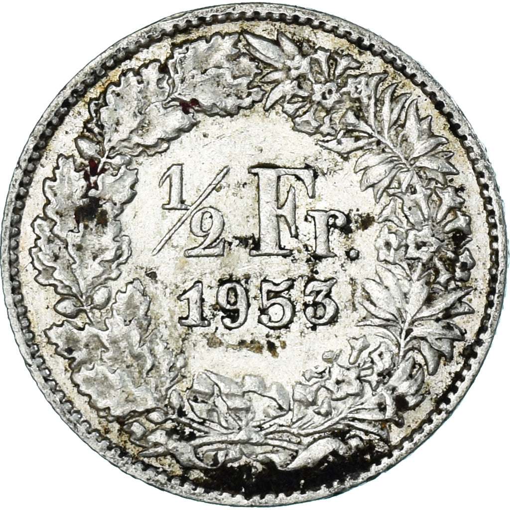 Coin, Switzerland, 1/2 Franc, 1953