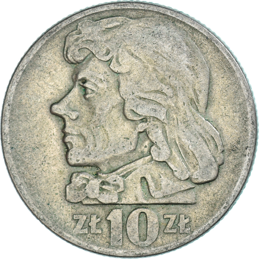 Moeda, Polónia, 10 Zlotych, 1959, Warsaw, VF(30-35), Cobre-níquel, KM:50