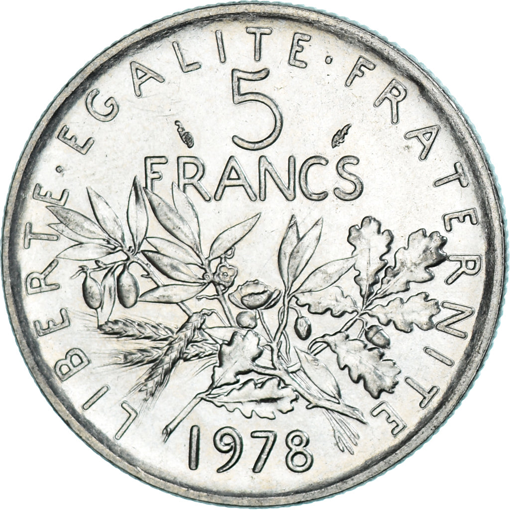 Coin, France, Semeuse, 5 Francs, 1978, Paris, MS(63), Nickel Clad Copper-Nickel