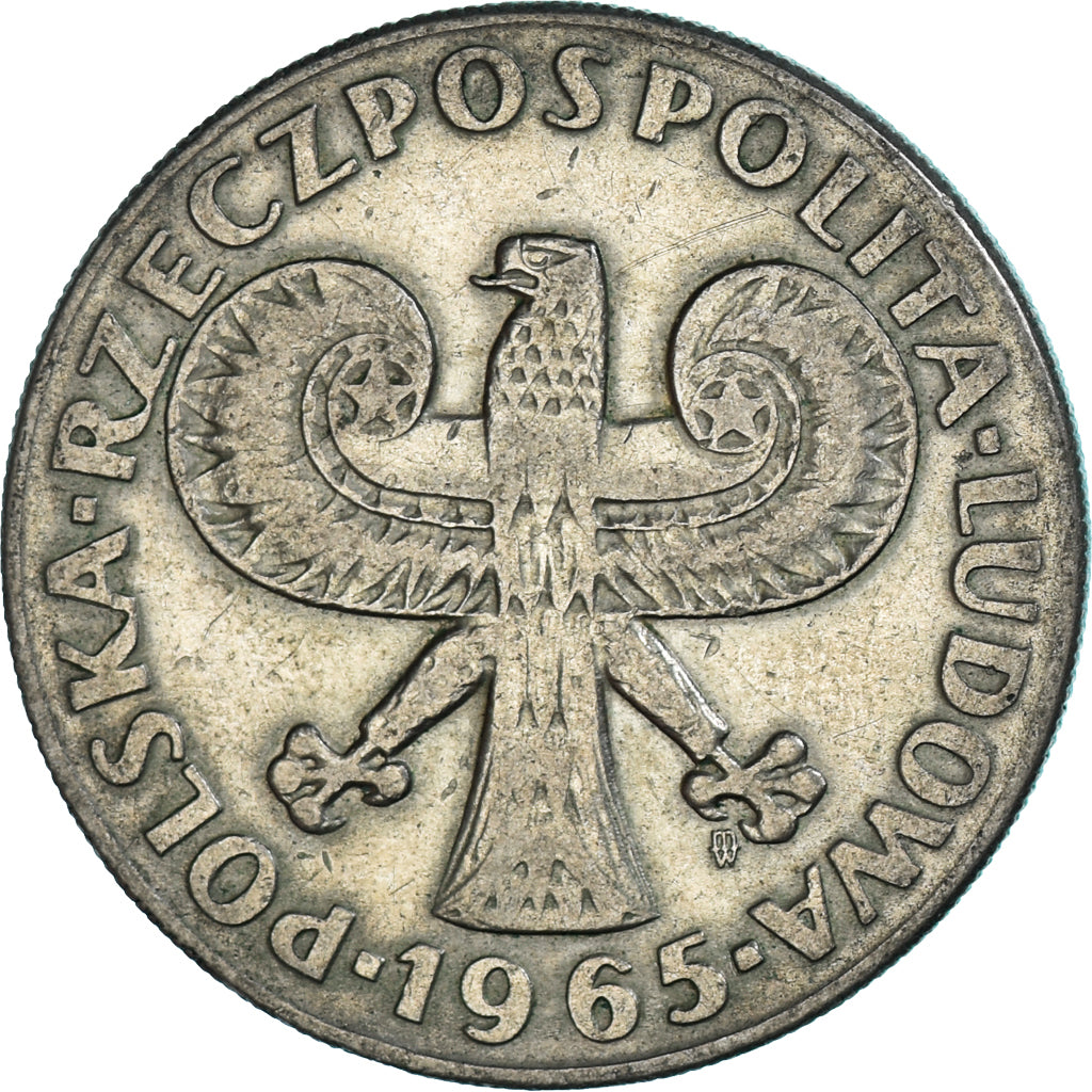 Moneta, Polonia, 10 Zlotych, 1965, Warsaw, BB, Rame-nichel, KM:55