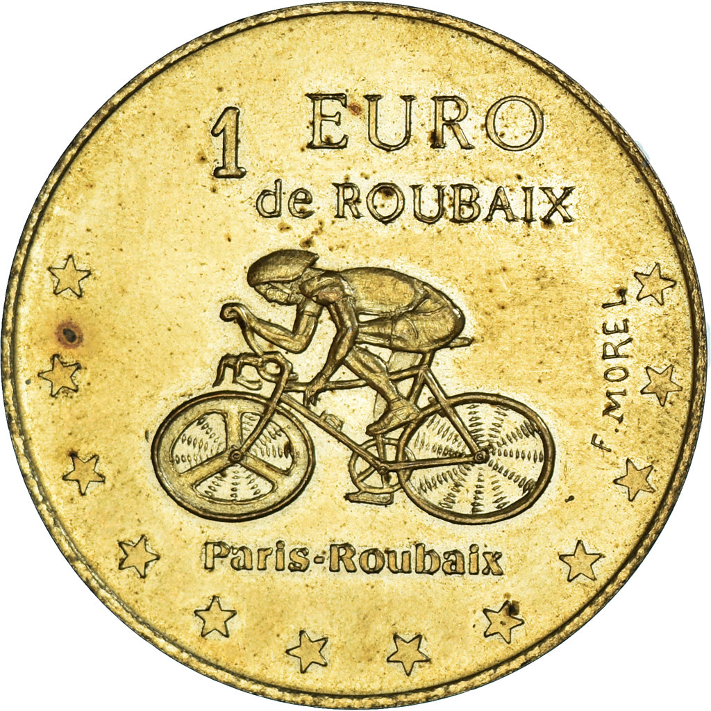 France, Jeton, 1 Euro de Roubaix, Paris-Roubaix, 1998, Morel, SUP, Cupronickel