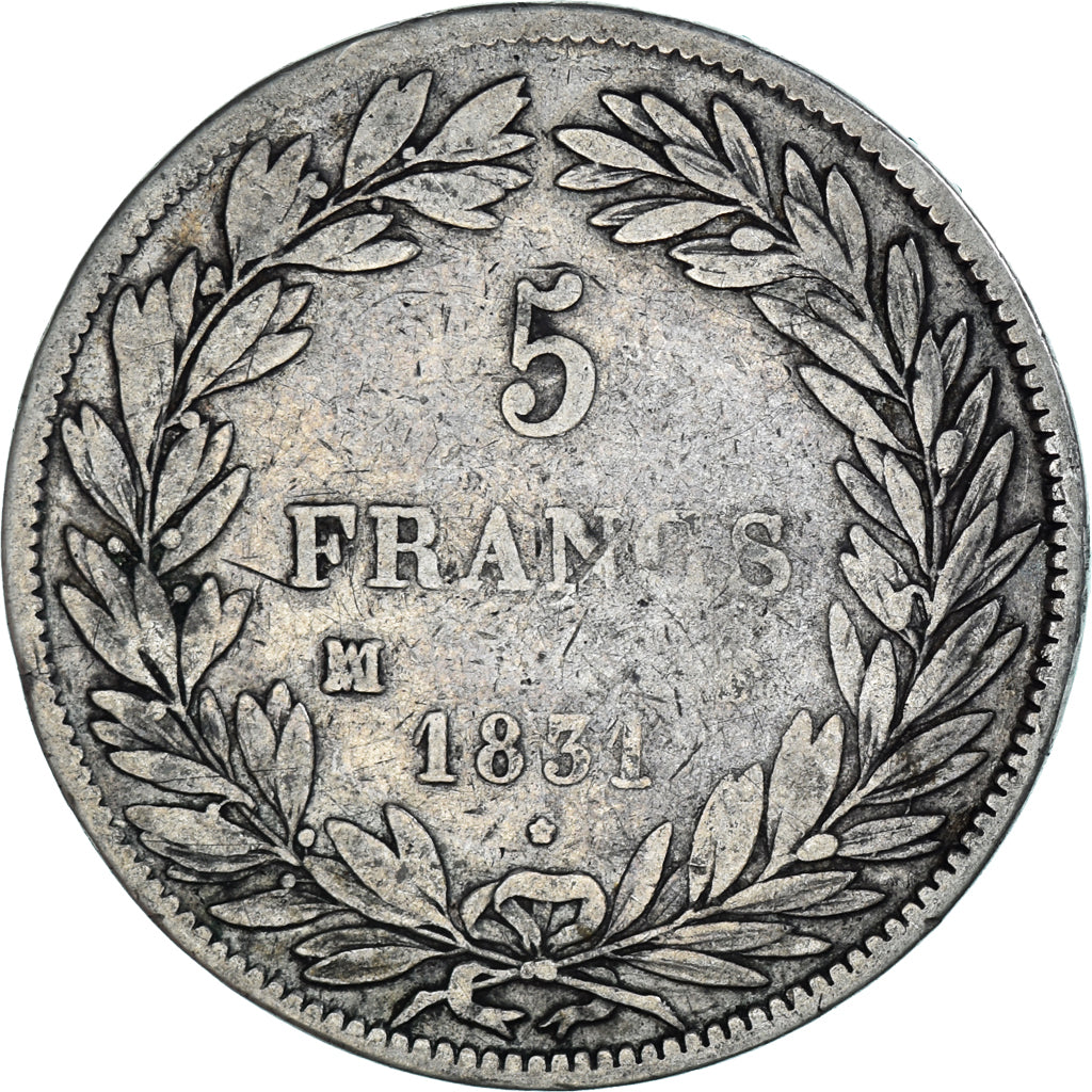 Münze, Frankreich, Louis-Philippe, 5 Francs, 1831, Marseille, S, Silber