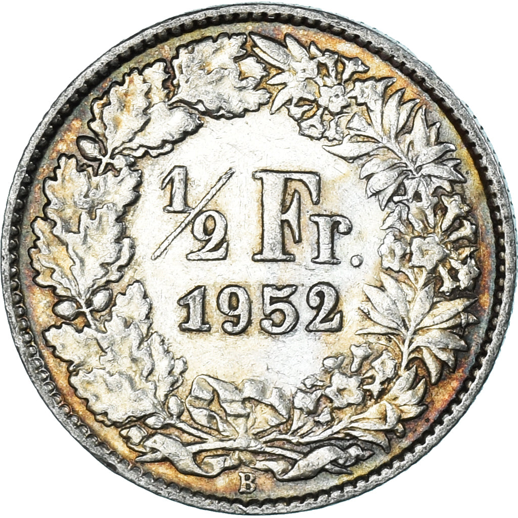 Moneda, Suiza, 1/2 Franc, 1952