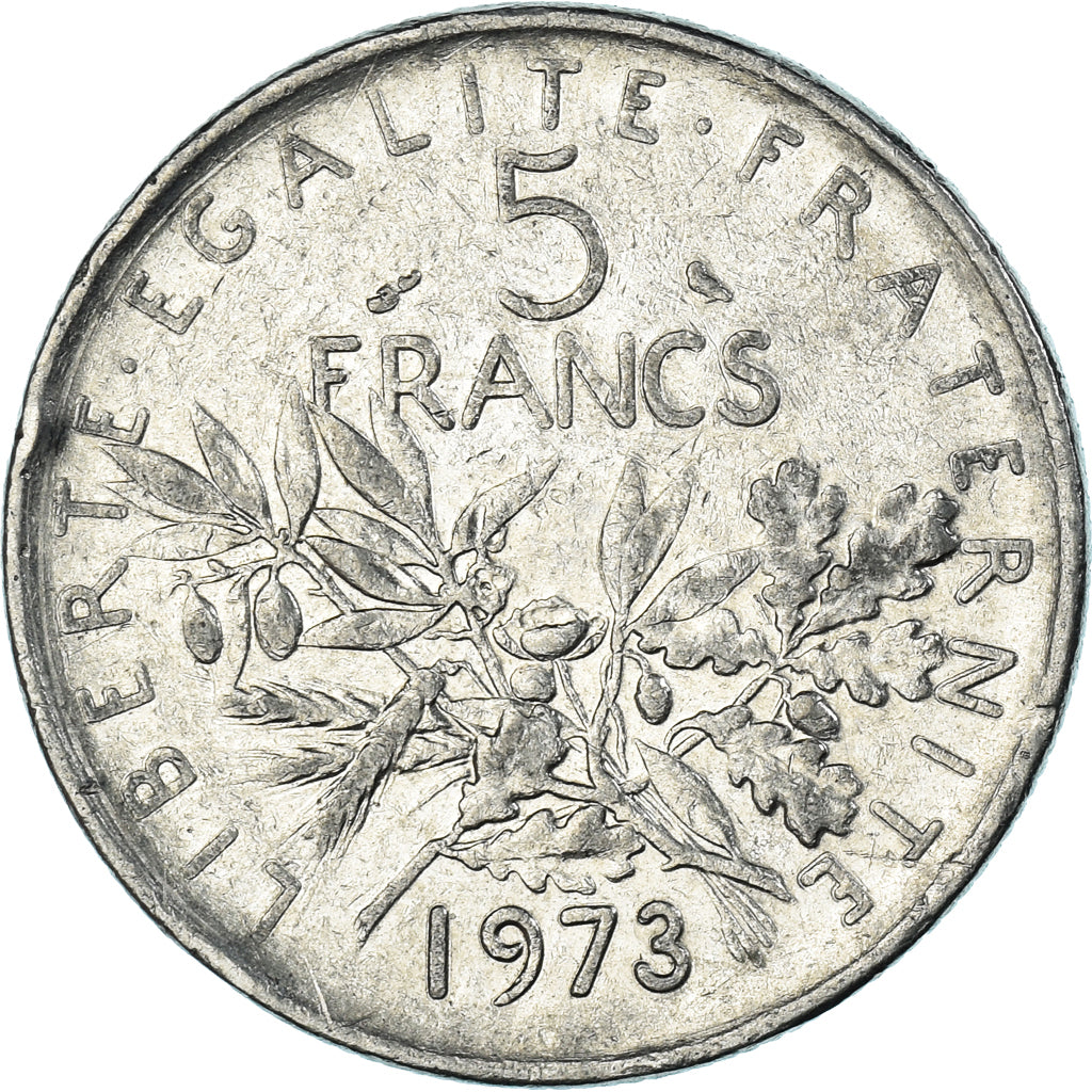 Moeda, França, 5 Francs, 1973