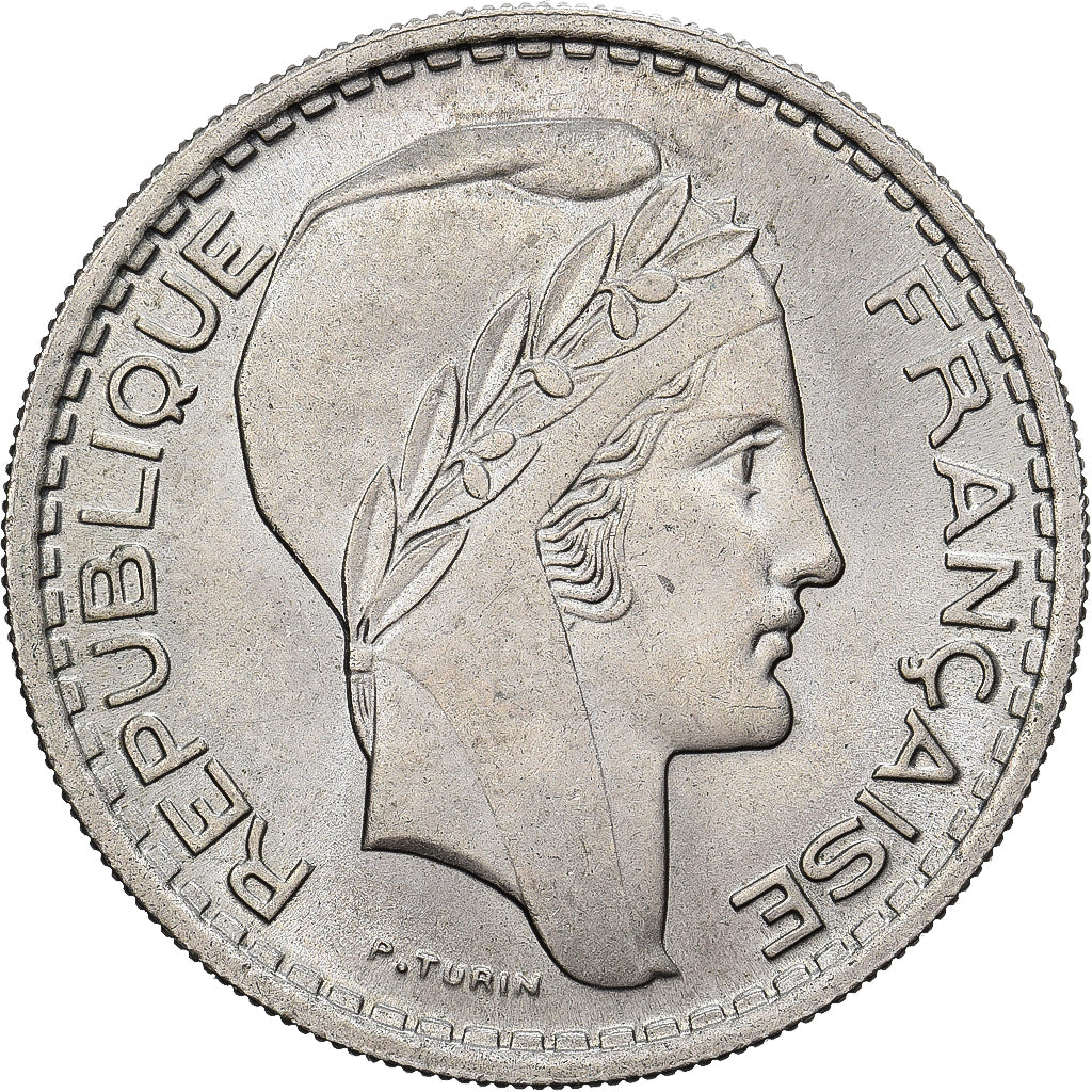 Moneda, Francia, Turin, 10 Francs, 1948, Beaumont - Le Roger, EBC+, Cobre -