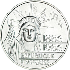 Coin, France, Statue de la Liberté, 100 Francs, 1986, Paris, MS(63), Silver