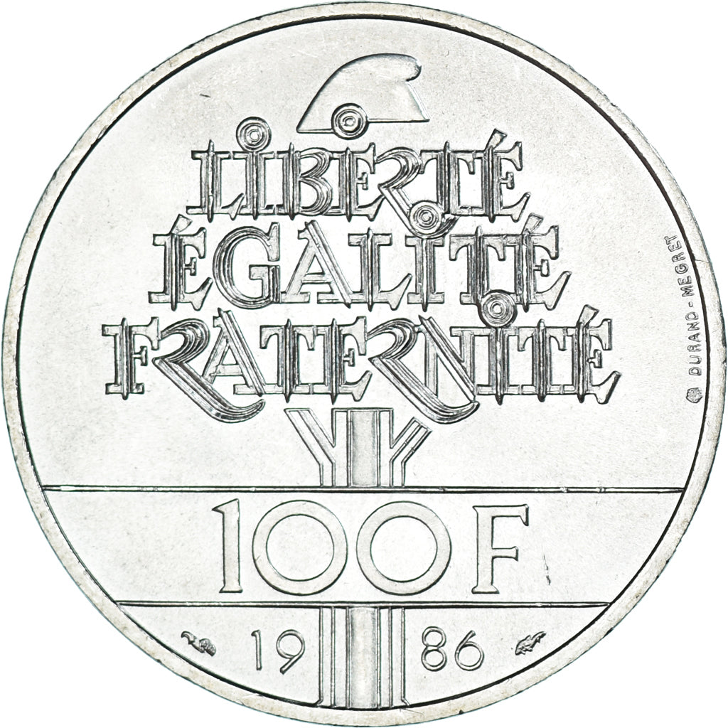 Munten, Frankrijk, Statue de la Liberté, 100 Francs, 1986, Paris, UNC-, Zilver