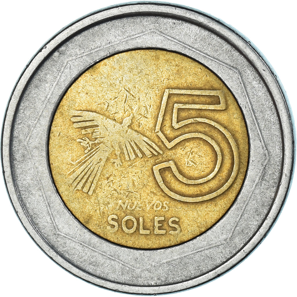 Monnaie, Pérou, 5 Nuevos Soles, 1995