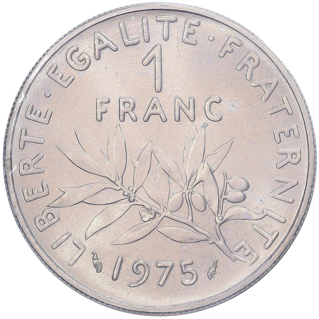 Moeda, França, Semeuse, Franc, 1975, Paris, MS(65-70), Níquel, KM:925.1