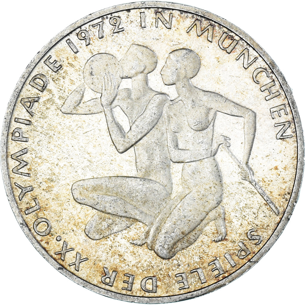 Moneta, GERMANIA - REPUBBLICA FEDERALE, 10 Mark, 1972, Karlsruhe, BB, Argento
