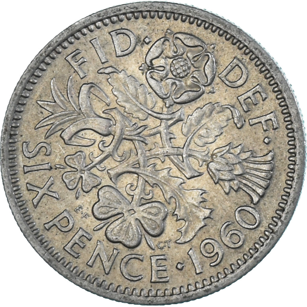 Münze, Großbritannien, Elizabeth II, 6 Pence, 1960, British Royal Mint, VZ