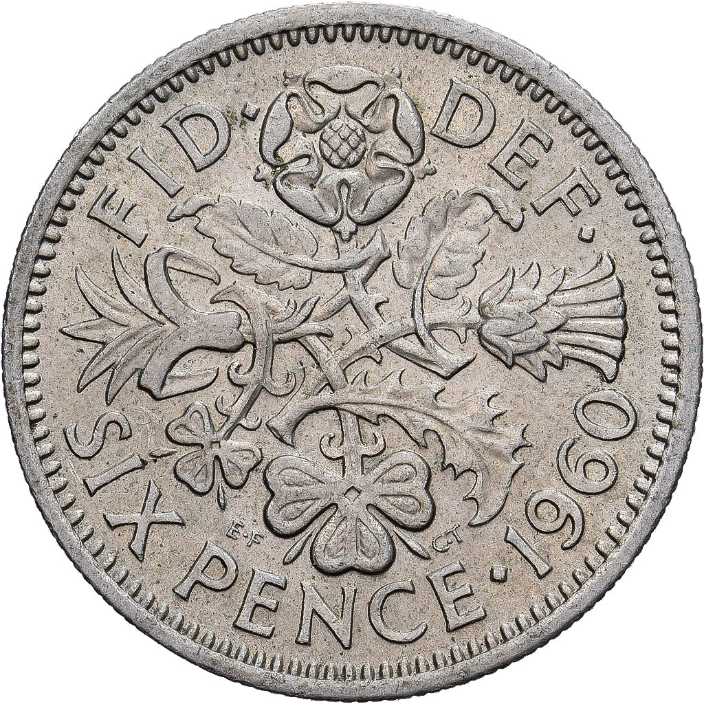Moneta, Wielka Brytania, Elizabeth II, 6 Pence, 1960, British Royal Mint