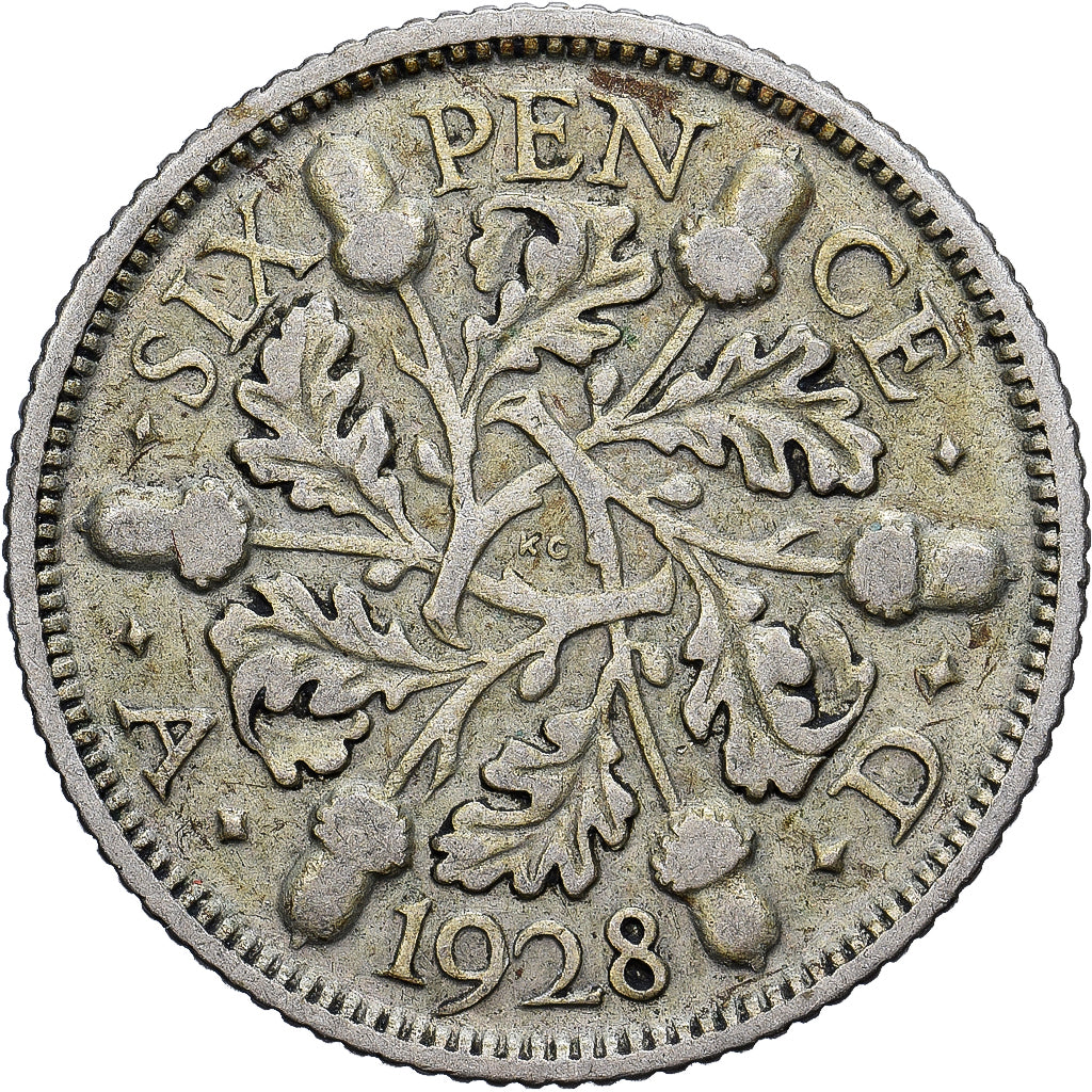 Coin, Great Britain, George V, 6 Pence, 1928, British Royal Mint, EF(40-45)