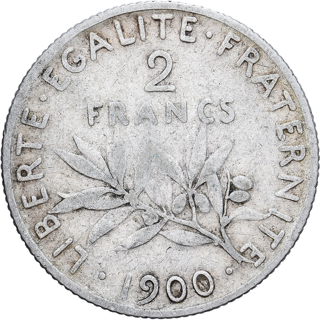 Moeda, França, Semeuse, 2 Francs, 1900, Paris, VF(20-25), Prata, KM:845.1