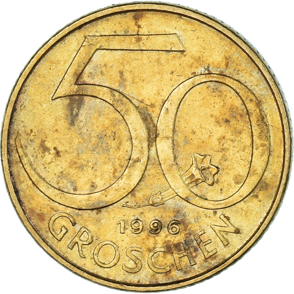 Moeda, Áustria, 50 Groschen, 1996