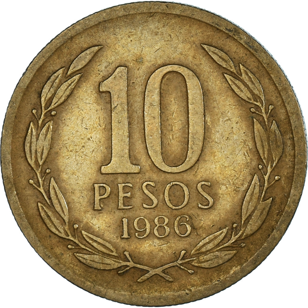 Coin, Chile, 10 Pesos, 1986