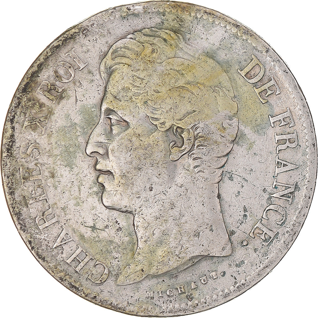 Moneta, Francia, Charles X, 5 Francs, 1829, Lille, MB, Argento, KM:728.13