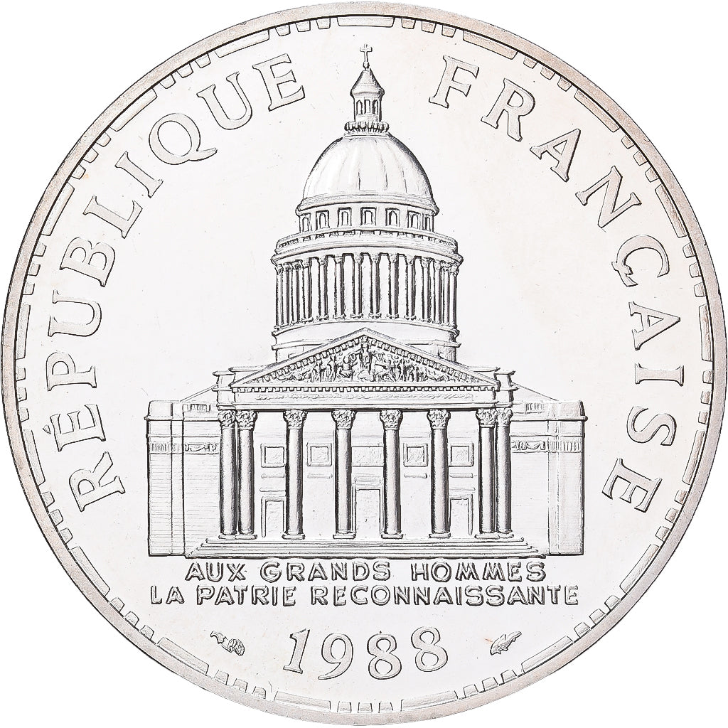 Coin, France, Panthéon, 100 Francs, 1988, FDC, MS(65-70), Silver, KM:951.1
